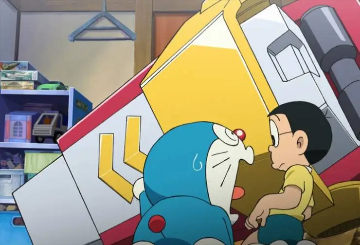 Кадр из Новый Дораэмон 6 (2011) Кадр 3 из аниме фильма Новый Дораэмон 6 / Eiga Doraemon Shin Nobita to tetsujin heidan: Habatake tenshitachi (2011)